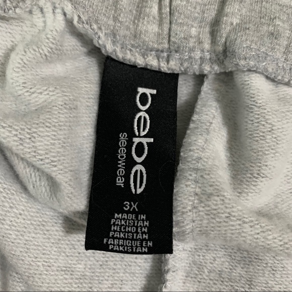 BEBE Sport Plus Size Logo Stripe Gray Sweatpants - Picture 5 of 9
